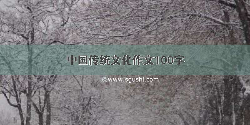 中国传统文化作文100字