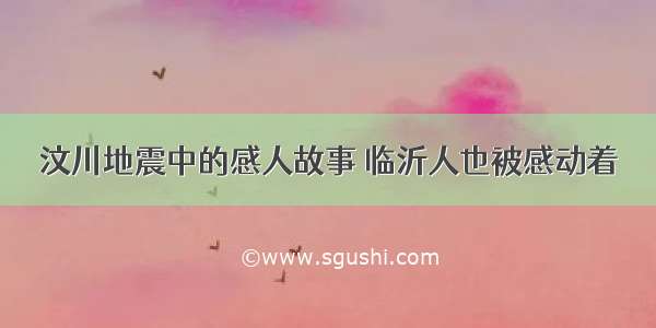 汶川地震中的感人故事 临沂人也被感动着