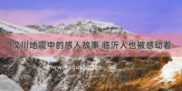 汶川地震中的感人故事 临沂人也被感动着