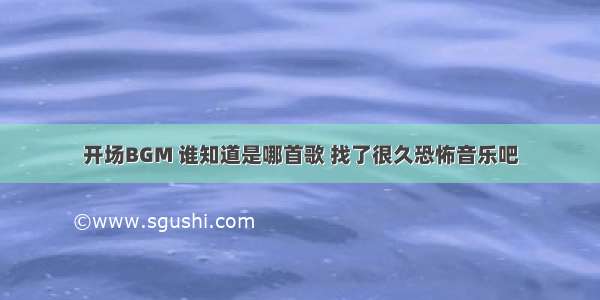 开场BGM 谁知道是哪首歌 找了很久恐怖音乐吧