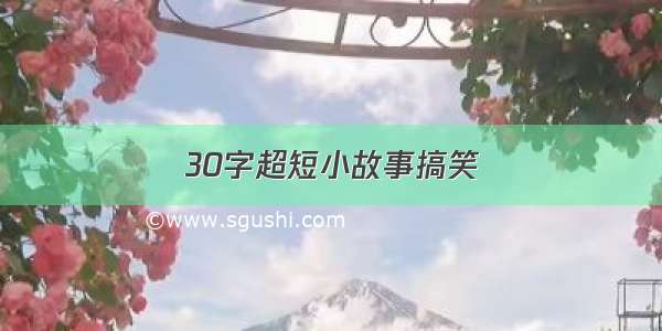 30字超短小故事搞笑