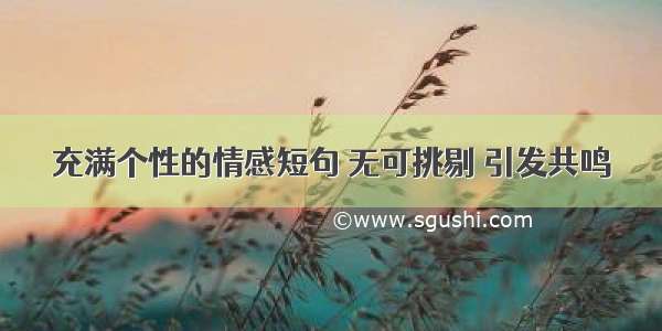 充满个性的情感短句 无可挑剔 引发共鸣