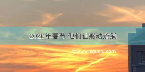 2020年春节 他们让感动流淌