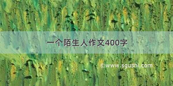 一个陌生人作文400字