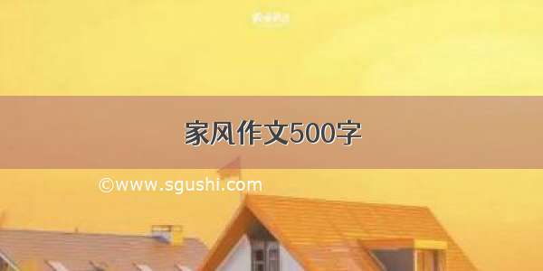 家风作文500字