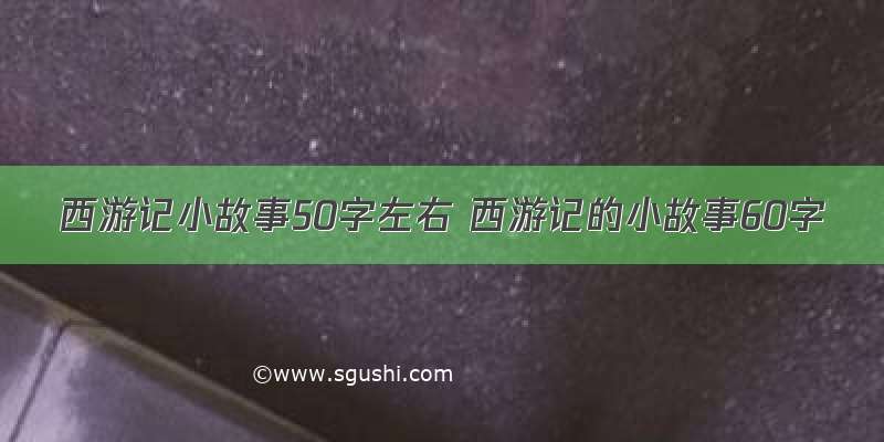 西游记小故事50字左右 西游记的小故事60字