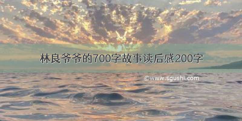 林良爷爷的700字故事读后感200字