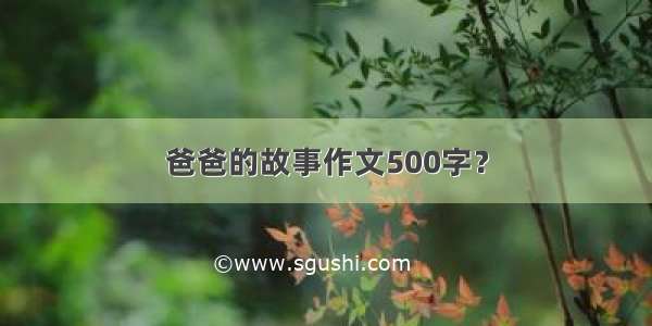 爸爸的故事作文500字？