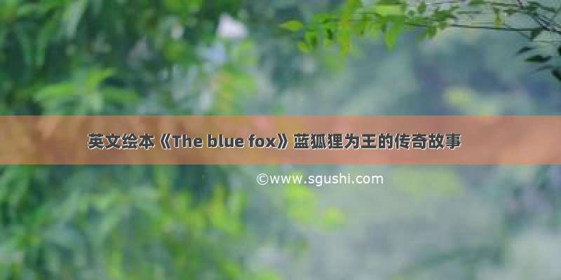 英文绘本《The blue fox》蓝狐狸为王的传奇故事