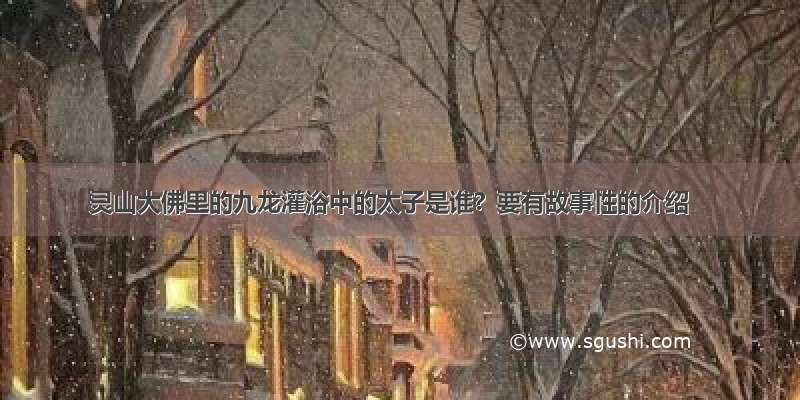 灵山大佛里的九龙灌浴中的太子是谁？要有故事性的介绍