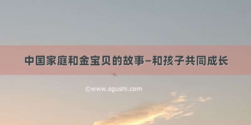 中国家庭和金宝贝的故事—和孩子共同成长