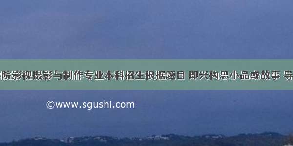 上海戏剧学院影视摄影与制作专业本科招生根据题目 即兴构思小品或故事 导演方向现场