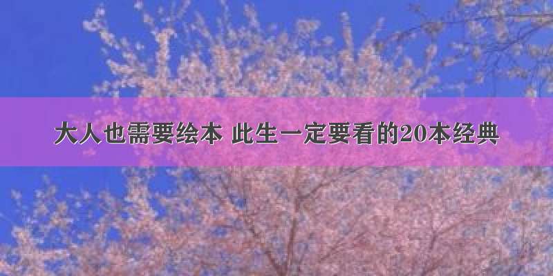 大人也需要绘本 此生一定要看的20本经典