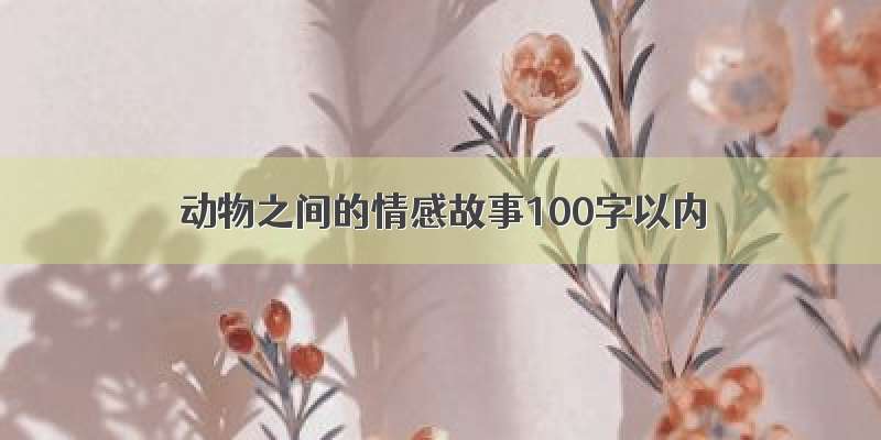 动物之间的情感故事100字以内