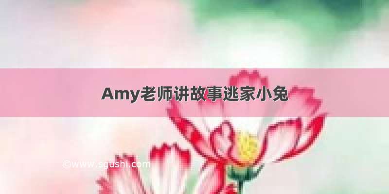 Amy老师讲故事逃家小兔