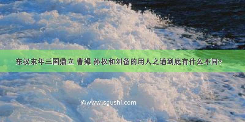 东汉末年三国鼎立 曹操 孙权和刘备的用人之道到底有什么不同？