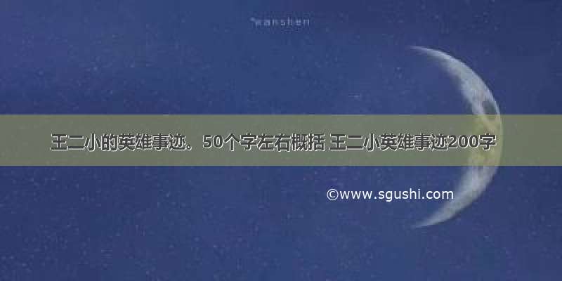 王二小的英雄事迹。50个字左右概括 王二小英雄事迹200字