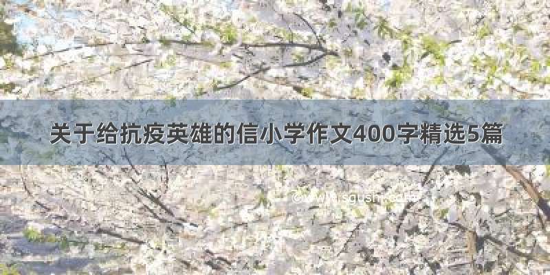 关于给抗疫英雄的信小学作文400字精选5篇