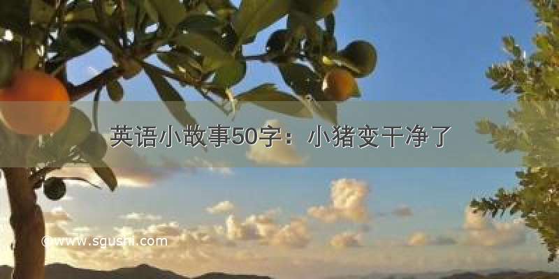 英语小故事50字：小猪变干净了