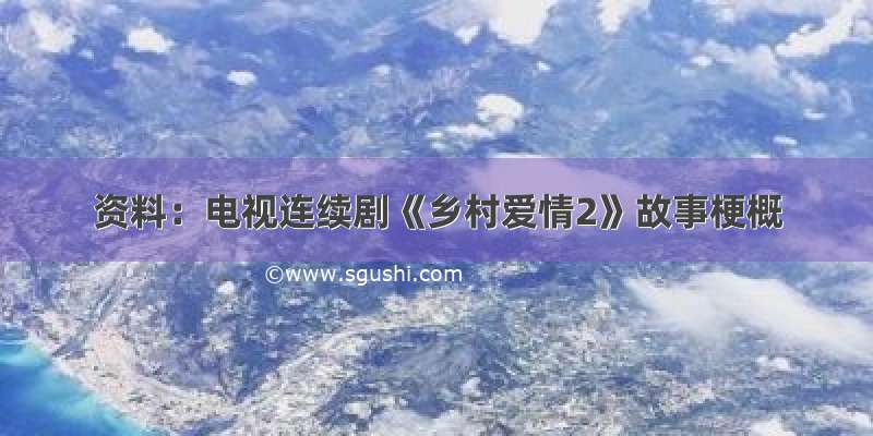 资料：电视连续剧《乡村爱情2》故事梗概