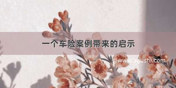 一个车险案例带来的启示