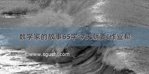 数学家的故事65字今天就要!作业帮