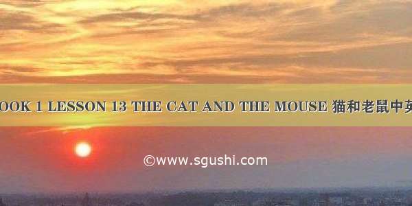 英国语文BOOK 1 LESSON 13 THE CAT AND THE MOUSE 猫和老鼠中英对照+mp3