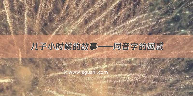 儿子小时候的故事——同音字的困惑