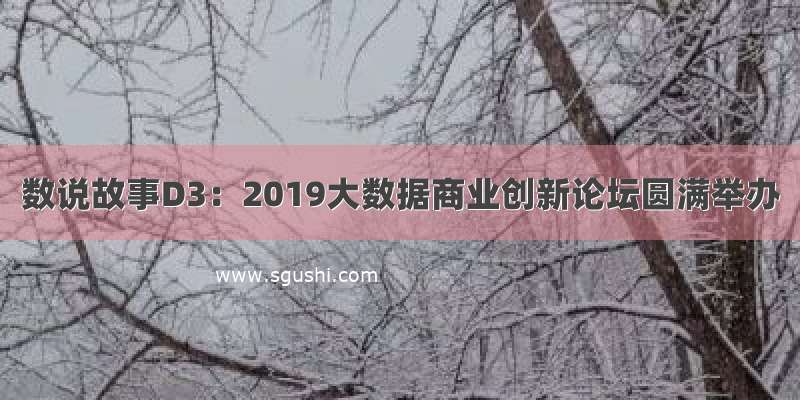 数说故事D3：2019大数据商业创新论坛圆满举办