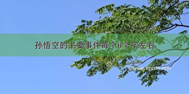 孙悟空的主要事件每个6个字左右