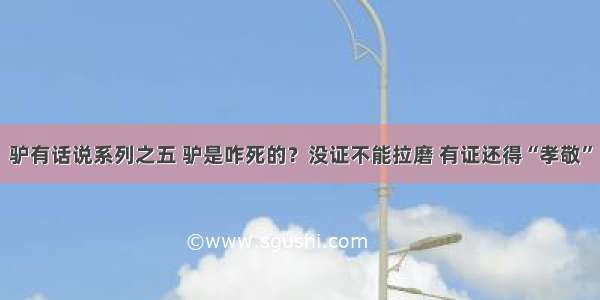 驴有话说系列之五 驴是咋死的？没证不能拉磨 有证还得“孝敬”