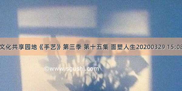 文化共享园地《手艺》第三季 第十五集 面塑人生20200329 15:08