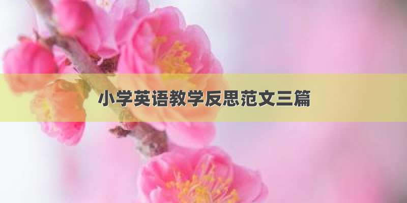 小学英语教学反思范文三篇