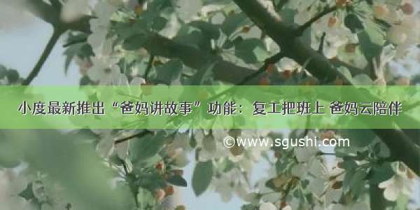 小度最新推出“爸妈讲故事”功能：复工把班上 爸妈云陪伴