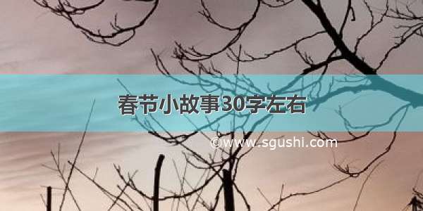 春节小故事30字左右