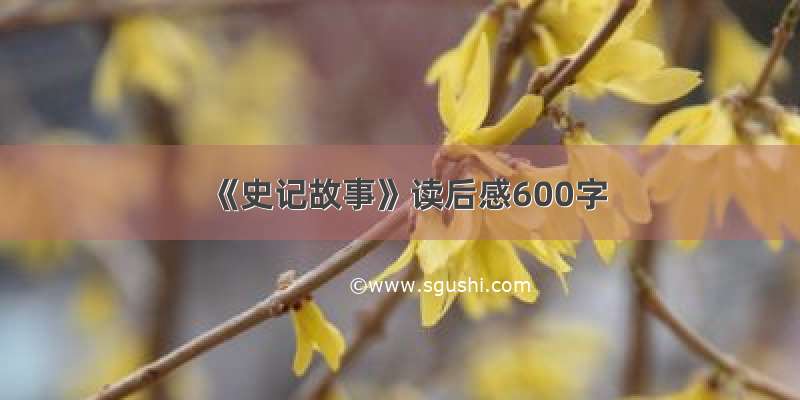 《史记故事》读后感600字