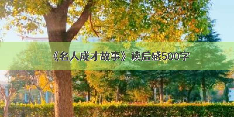 《名人成才故事》读后感500字