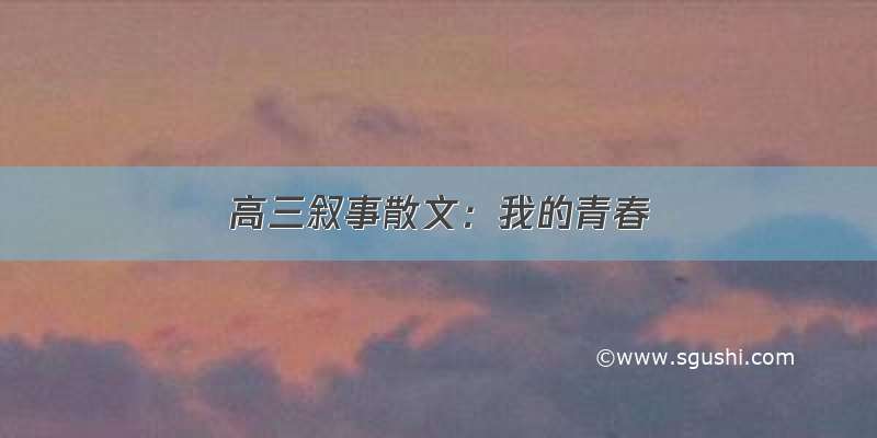 高三叙事散文：我的青春