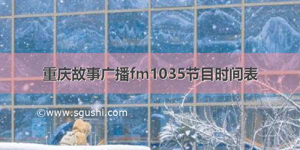 重庆故事广播fm1035节目时间表