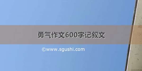 勇气作文600字记叙文