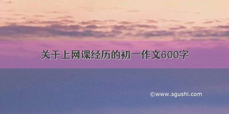 关于上网课经历的初一作文600字