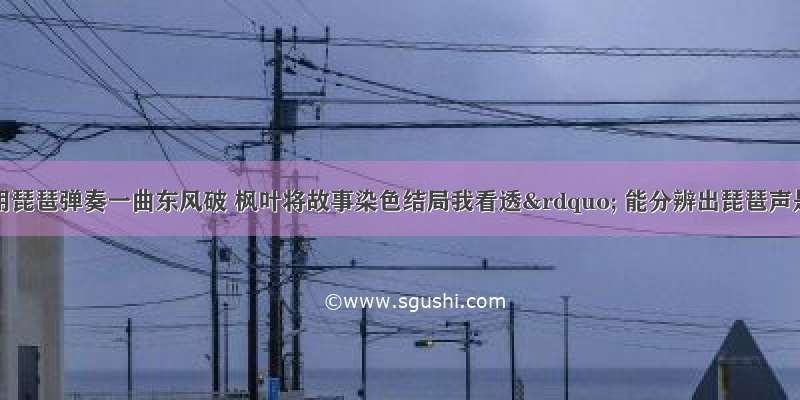 “谁在用琵琶弹奏一曲东风破 枫叶将故事染色结局我看透” 能分辨出琵琶声是因为不同