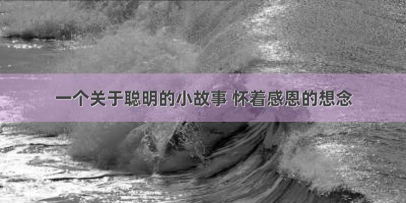 一个关于聪明的小故事 怀着感恩的想念