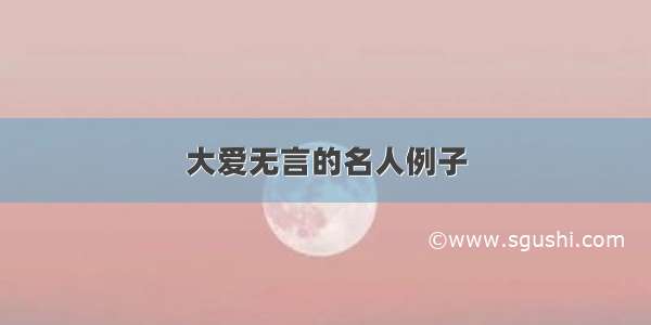 大爱无言的名人例子