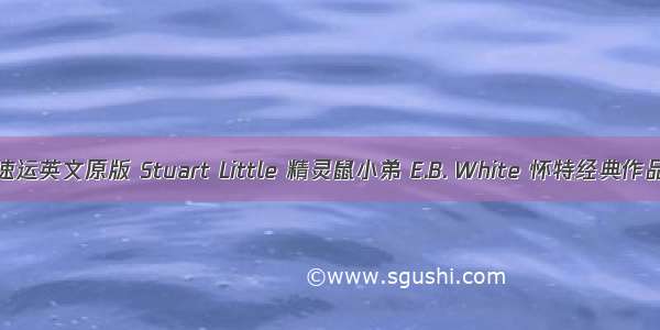 《顺丰速运英文原版 Stuart Little 精灵鼠小弟 E.B. White 怀特经典作品小说 6