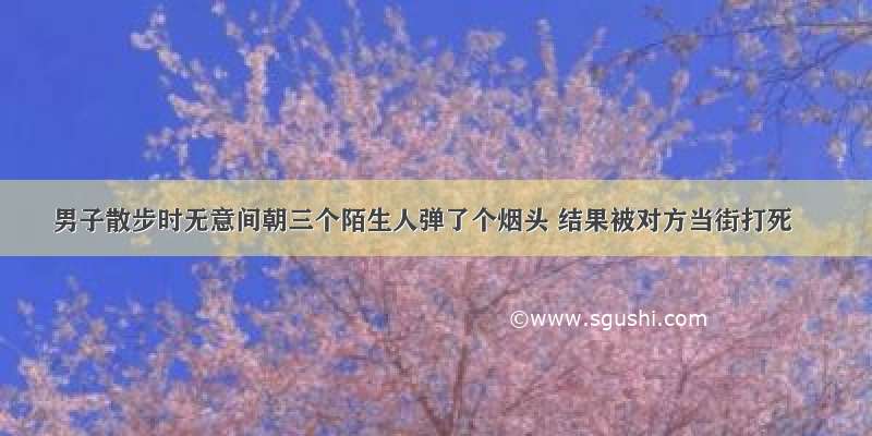 男子散步时无意间朝三个陌生人弹了个烟头 结果被对方当街打死