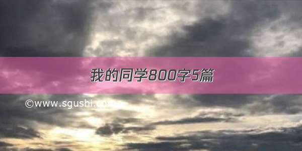 我的同学800字5篇