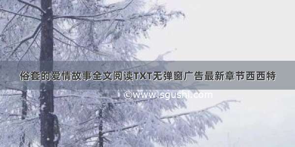 俗套的爱情故事全文阅读TXT无弹窗广告最新章节西西特