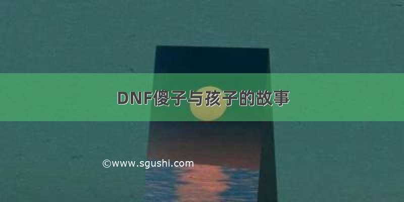 DNF傻子与孩子的故事