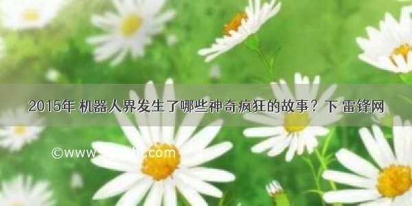 2015年 机器人界发生了哪些神奇疯狂的故事？下 雷锋网